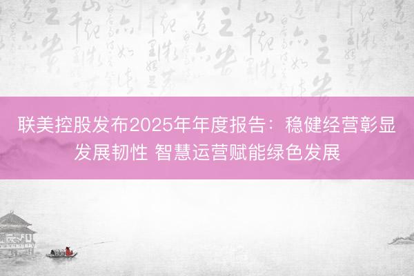 联美控股发布2025年年度报告：稳健经营彰显发展韧性 智慧运营赋能绿色发展