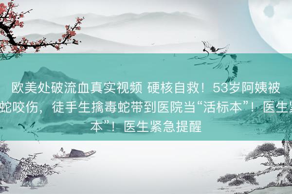 欧美处破流血真实视频 硬核自救！53岁阿姨被2米眼镜蛇咬伤，徒手生擒毒蛇带到医院当“活标本”！医生紧急提醒