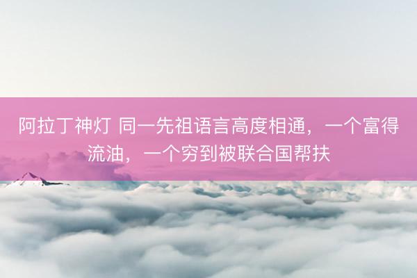 阿拉丁神灯 同一先祖语言高度相通，一个富得流油，一个穷到被联合国帮扶