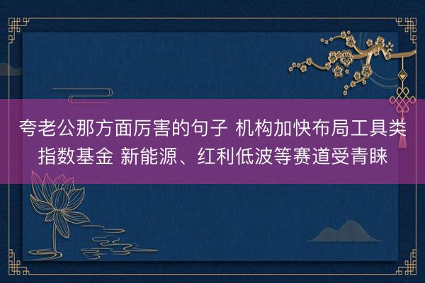 夸老公那方面厉害的句子 机构加快布局工具类指数基金 新能源、红利低波等赛道受青睐