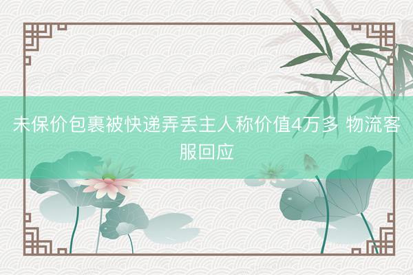 未保价包裹被快递弄丢主人称价值4万多 物流客服回应