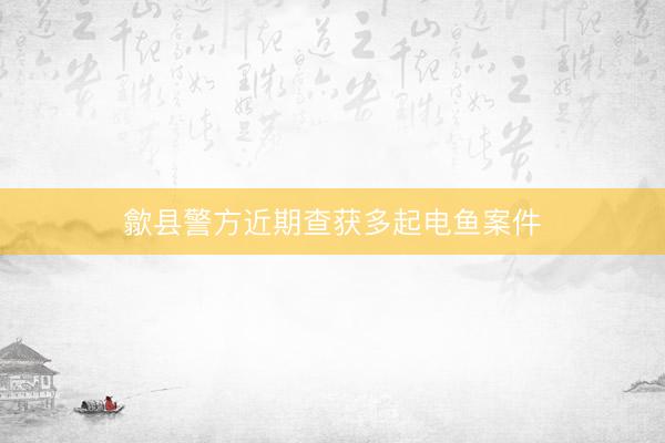 歙县警方近期查获多起电鱼案件