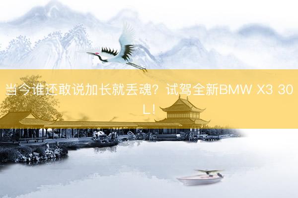 当今谁还敢说加长就丢魂？试驾全新BMW X3 30L！