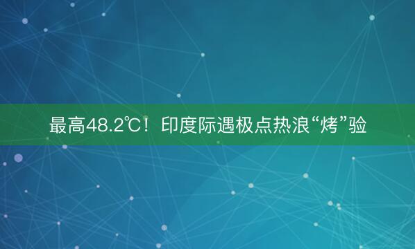 最高48.2℃!印度际遇极点热浪“烤”验