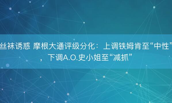 丝袜诱惑 摩根大通评级分化：上调铁姆肯至“中性”，下调A.O.史小姐至“减抓”