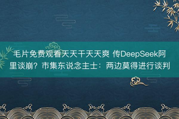 毛片免费观看天天干天天爽 传DeepSeek阿里谈崩?市集东说念主士:两边莫得进行谈判