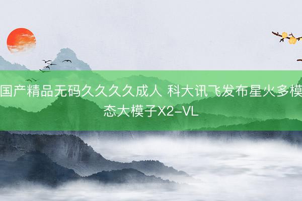 国产精品无码久久久久成人 科大讯飞发布星火多模态大模子X2-VL