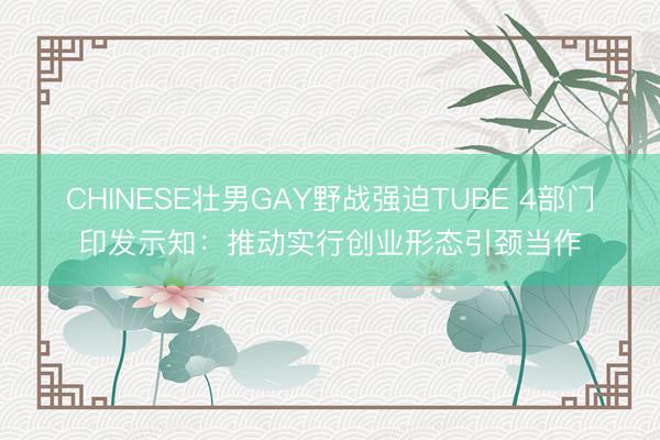 CHINESE壮男GAY野战强迫TUBE 4部门印发示知：推动实行创业形态引颈当作